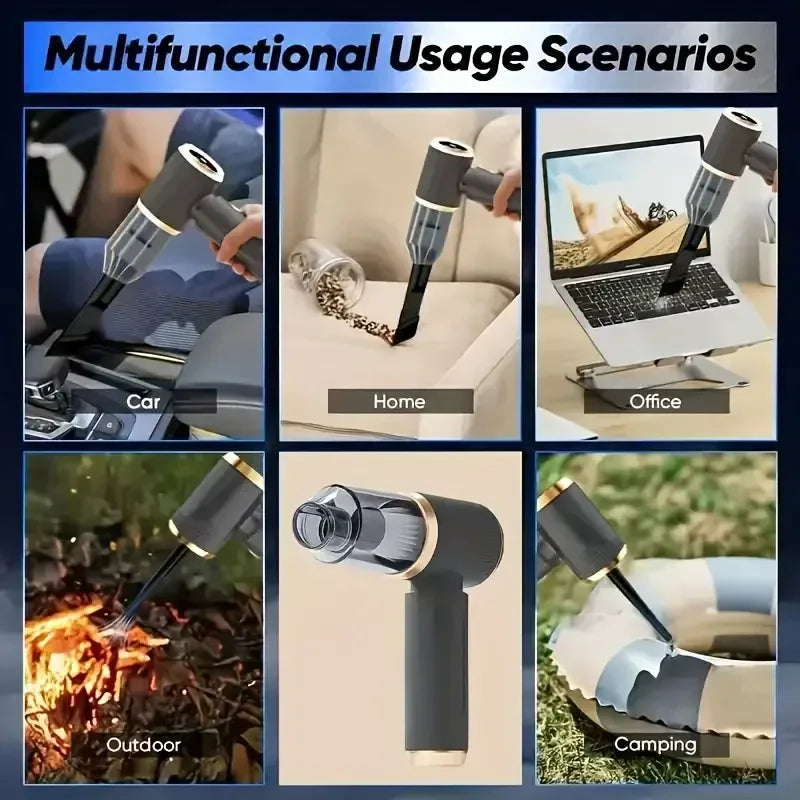 Wireless Car Vacuum Cleaner, Blow And Suck Dual-Purpose + Case - SAF Motors